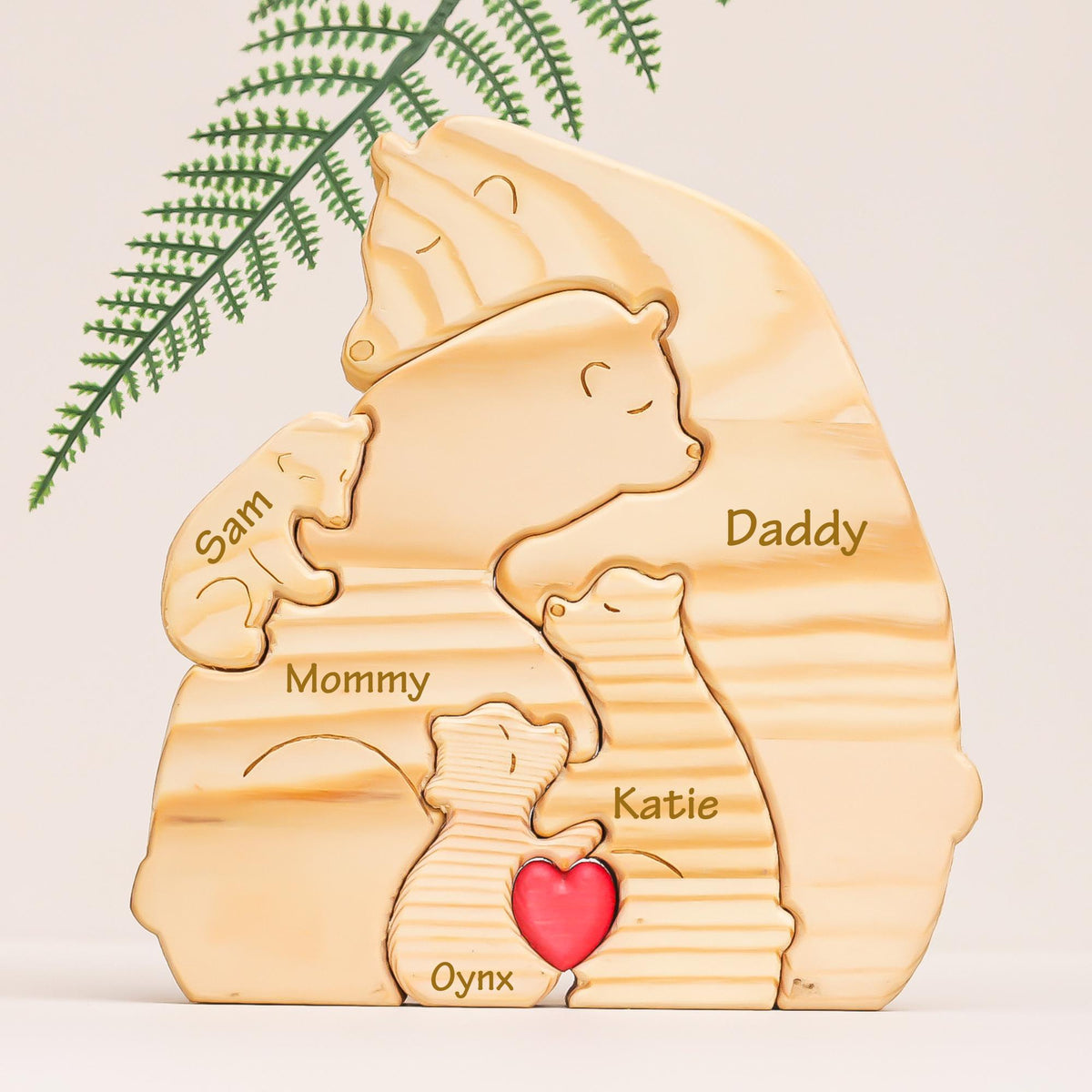 Puzzle familia de osos de madera