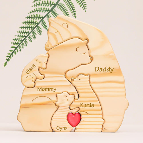Puzzle familia de osos de madera
